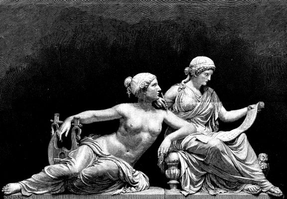  STATUARY FOR THE VIENNA HOUSE OF PARLIAMENT.&mdash;SCIENCE AND LITERATURE. (GROUP TO THE LEFT.)