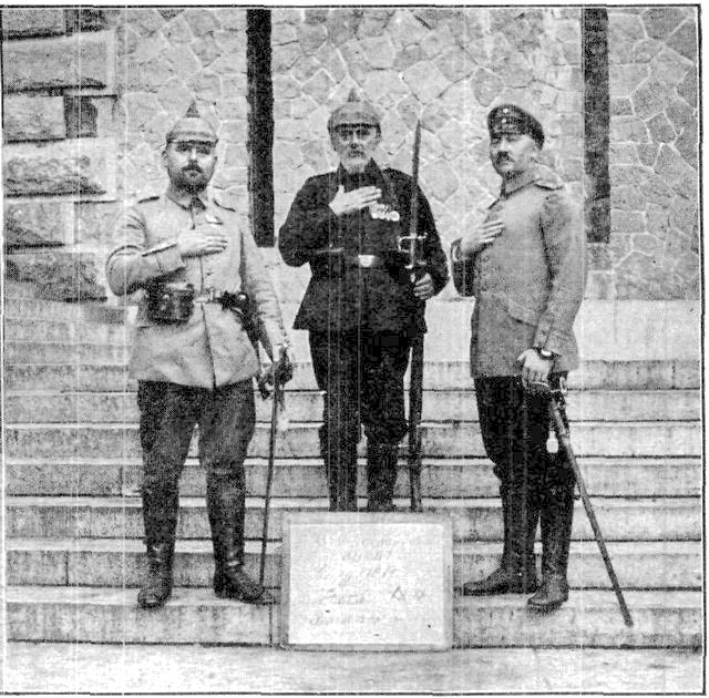 "Mit Gott f&uuml;r Kaiser und Reich." This trio had a mania
for being photographed