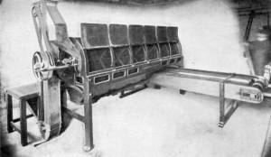 CACAO BEAN SORTING AND CLEANING MACHINE.
Reproduced by permission of Messrs. J. Baker & Sons, Ltd., Willesden.