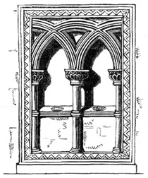 Semi-Norman double Piscina, Jesus College Chapel,
Cambridge.