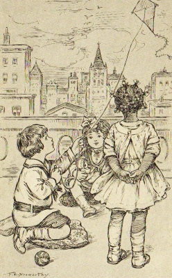 "I NEVER FLIED A KITE LIKE THIS BEFORE," LAUGHED BUNNY&mdash;"UP ON A HOUSE ROOF."