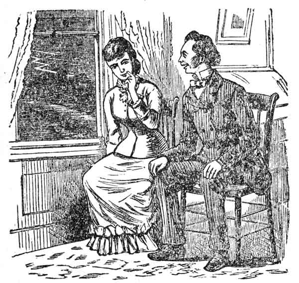 "I'M SO FRIGHTENED, MR. FLUTTER," SAID SHE; "I FEEL, IN
MOMENTS LIKE THESE, HOW SWEET IT WOULD BE TO HAVE SOME ONE TO CLING
TO."