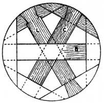 Fig. 45.&mdash;Halved Joints on
Barrow Wheels.