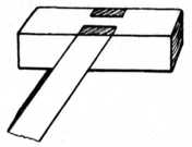 Fig. 76.&mdash;Oblique
    Bridle Joint.