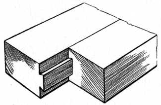 Fig. 102.&mdash;Joint with Single Dovetail Tongue and Groove.