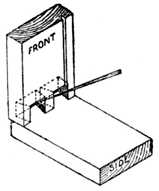 Fig. 278.&mdash;Marking
    Pins on Drawer Side.