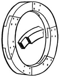Fig. 336.&mdash;Circular Rim
    in Halved Segments.