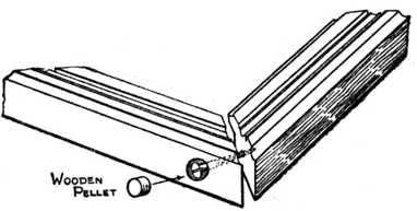 Fig. 357.&mdash;Method of Pelleting the Corner of a Mitred
Picture Frame.