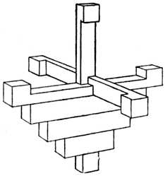 Fig. 377.&mdash;Beginning to place
    on the Cross Pieces.