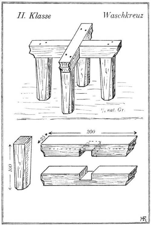 II. Klasse Waschkreuz, &frac14; nat. Gr.