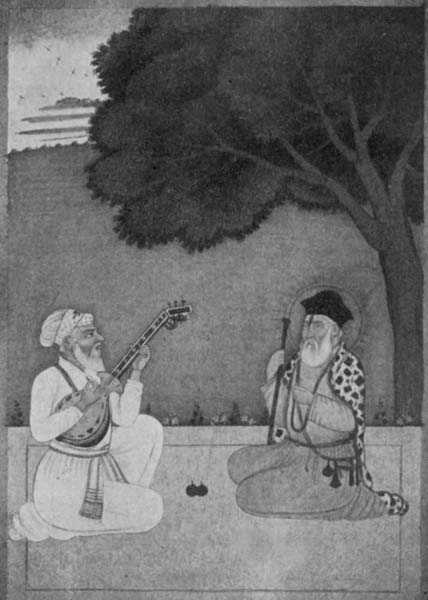 Fig. 59. B&aacute;ba N&aacute;nak and the Musician Mard&aacute;na.
