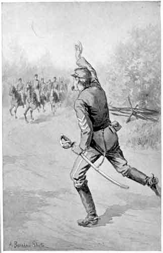 He soon discovered his lieutenant riding at the
head of his platoon.