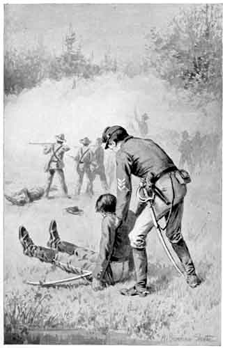 Sergeant Fronklyn dragged the form of Lieutenant
Lyon out of the mêlée.