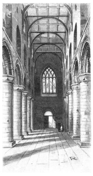 THE NAVE, DUNFERMLINE ABBEY&mdash;LOOKING WEST
