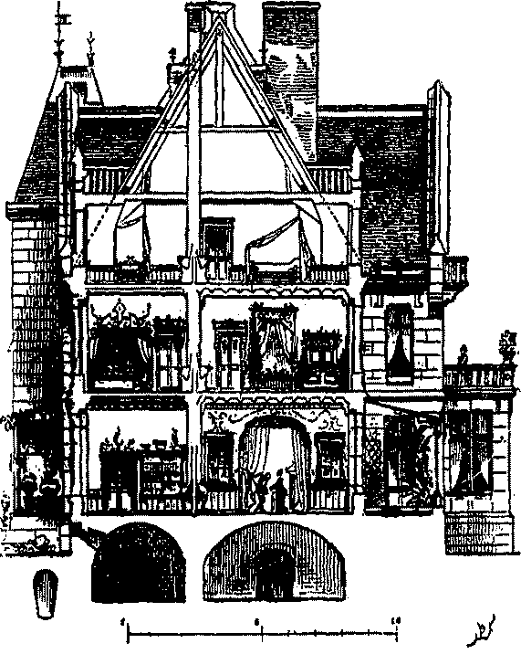 Fig. 46.&mdash;Coupe g�n�rale de la maison.