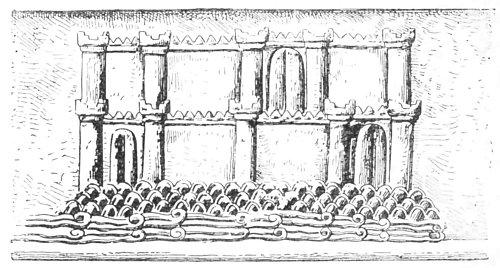 Fig. 51.&mdash;Fortress; from the Balawat gates, in the British
Museum.