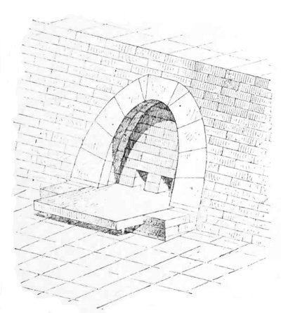 Fig. 94.&mdash;Sewer at Khorsabad, with elliptical vault;
compiled from Place.