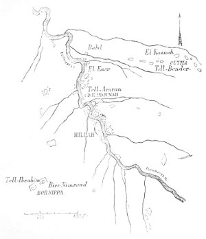 Fig. 183.&mdash;Map of the ruins of Babylon; from Oppert.