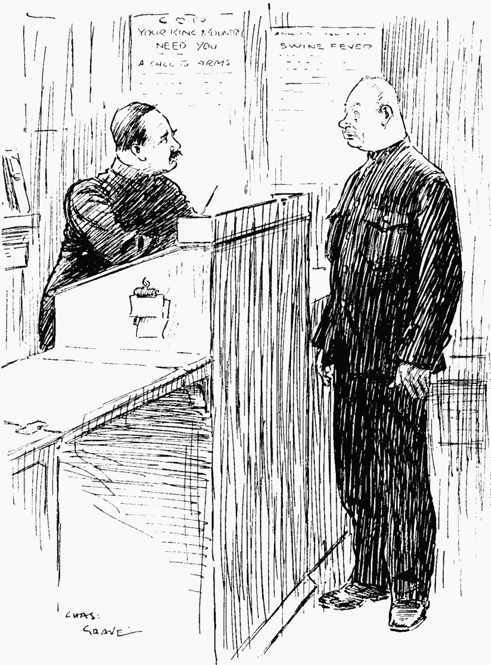 Inspector. "Well, what's your little grumble"