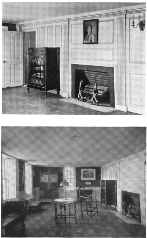 Plate XXXIII.&mdash;Living Room, Ladd-Gilman House; Robert Treat Room, Ladd-Gilman House.