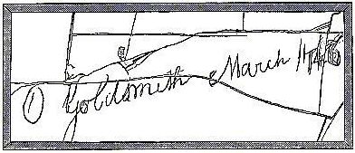 [Illustration: Goldsmith&rsquo;s Autograph]