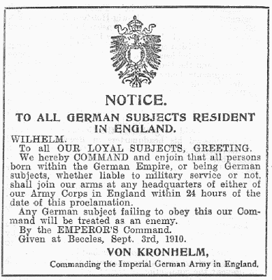 FACSIMILE OF A PROCLAMATION POSTED BY UNKNOWN
HANDS ALL OVER THE COUNTRY.