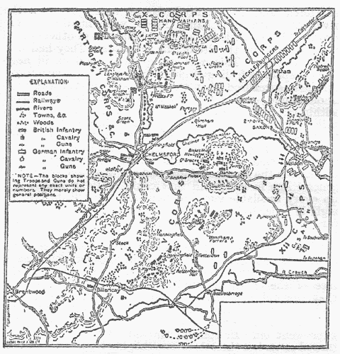 BATTLE OF CHELMSFORD.
Position on the Evening of September 11.