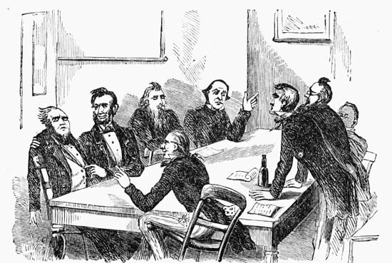 Seward an' Stantin both jumped up an' declared that
Blair was very onjust.