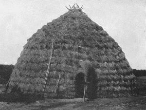b. Grass-covered lodge, about 1880

WICHITA HABITATIONS