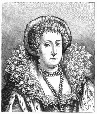 Countess of Pembroke. "Sidney's Sister, Pembroke's
Mother." By NICHOLAS HILLIARD (?). From a rare Engraving.