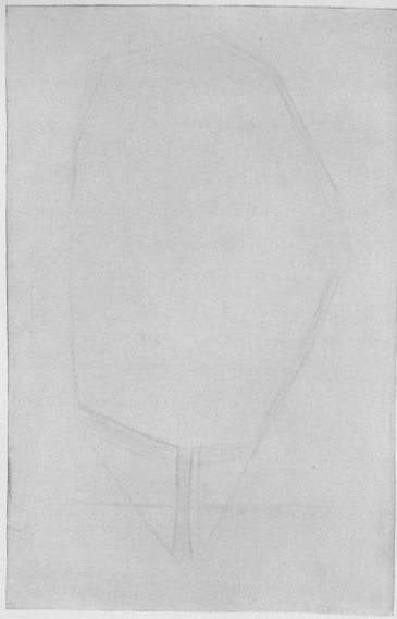 Fig. 212. Blocking-in the elm tree (Fig. 211). The first work which the artist does when he draws the tree.