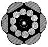 Fig. 44.&mdash;Shore-end of the 1894 “Anglo” Cable. Reduced
size.