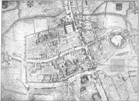 BIRD’S-EYE VIEW OF OXFORD BY RALPH AGAS (1578): FROM THE
ENGRAVING BY WHITTLESEY (1728).