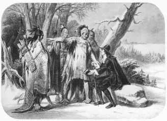 ROGER WILLIAMS RECEIVED BY THE INDIANS.

FROM A DESIGN BY A. H. WRAY.