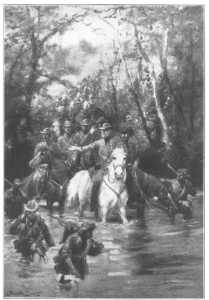 Lee’s invasion of the North.

From the painting by J. Steeple Davis, © 1897, by The Woolfall Co