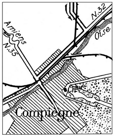 Map of Compi�gne.