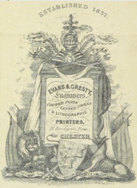 Decorative graphic for Evans & Gresty, Engravers, 71
Eastgate Row, Chester