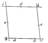 How to
describe a trajectory that shall pass through two given points, and
touch three right lines given by position.