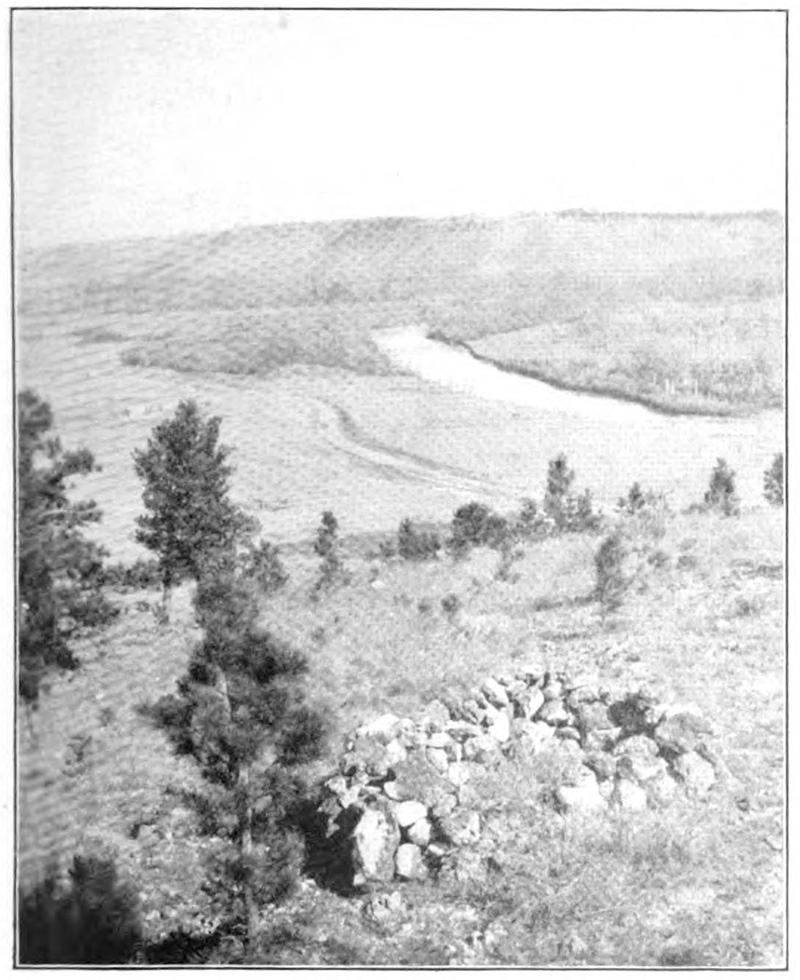 A stone pen overlooking the Tongue river